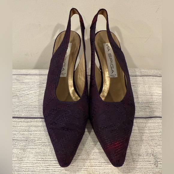 Via Spiga Slingback Heels deep plum/purple size 8.5 - Picture 1 of 13